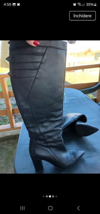 Cizme negre piele naturala