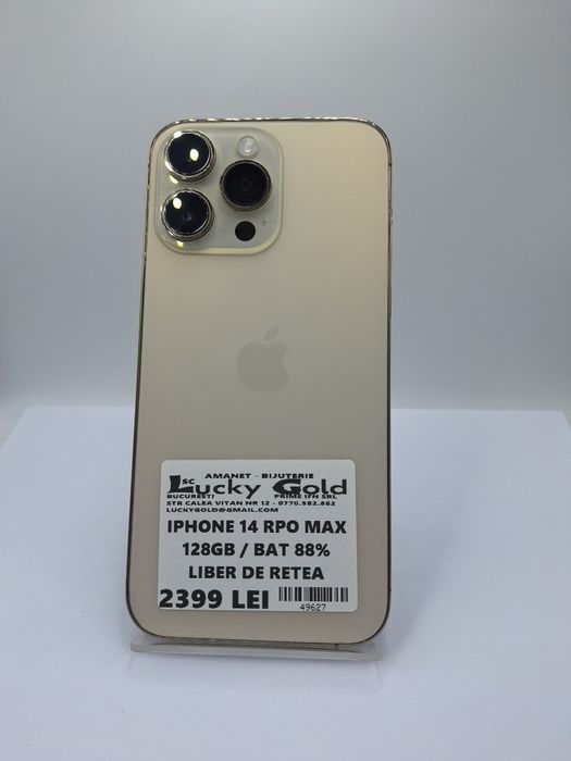 Iphone 14 Pro Max 128gb bat 88% liber de rețea #49627