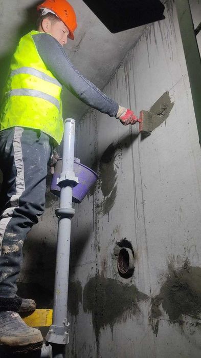 Гидроизоляция бетонных канализационных колодцев с материалами пенетрон