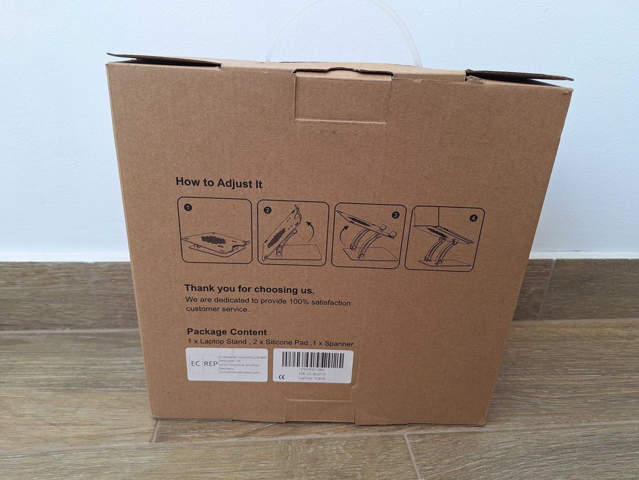 Suport pentru laptop, ijoynewk, Aluminiu, Pliabil, 11-17'', 26x26x27 cm Gri