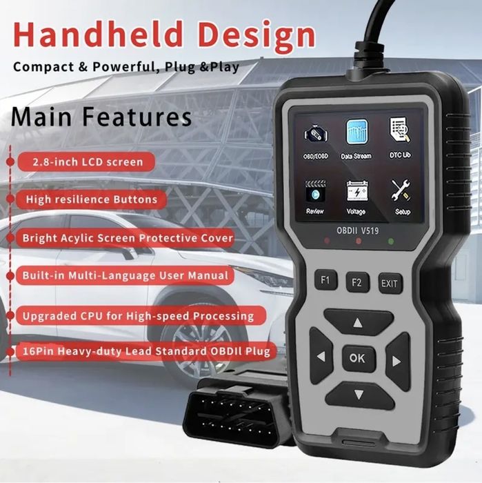 Scanner diagnosticare tester auto OBDII OBD2, citire și ștergere