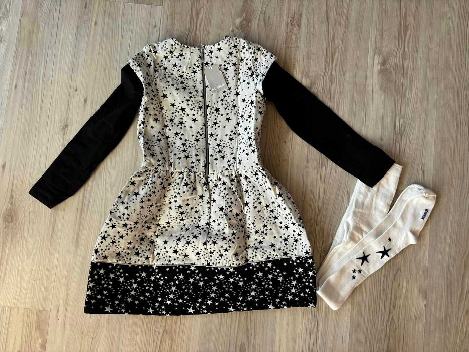 Нови рокля, блузка и чорапогащник Miniman - размер 10 години