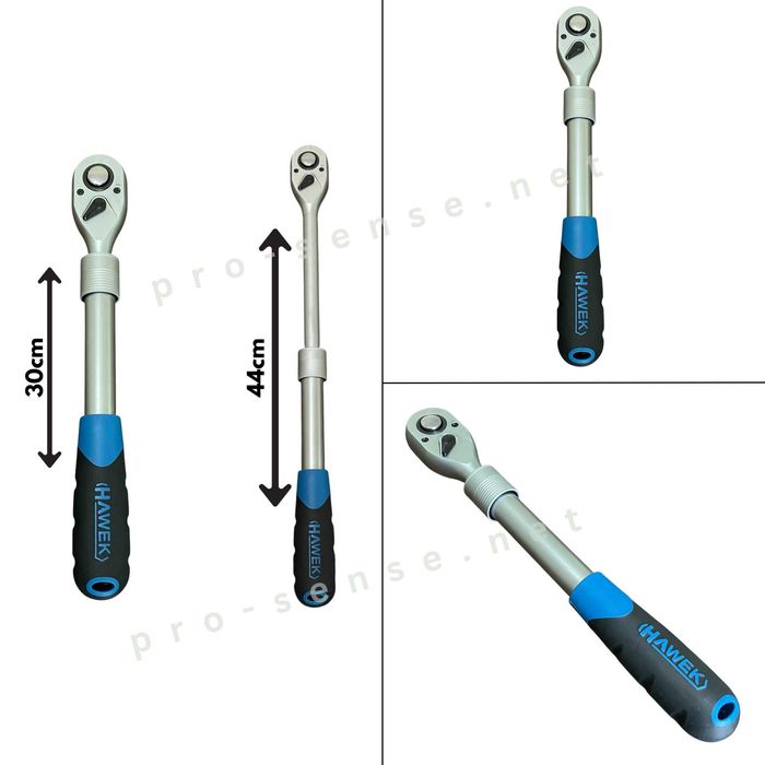 Удължаваща разтегателна телескопична тресчотка 1/4" 3/8" и 1/2″ HAWEK