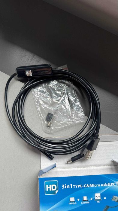 Эндоскоп HD 3 в 1: Type-C, micro USB и USB для компьютера