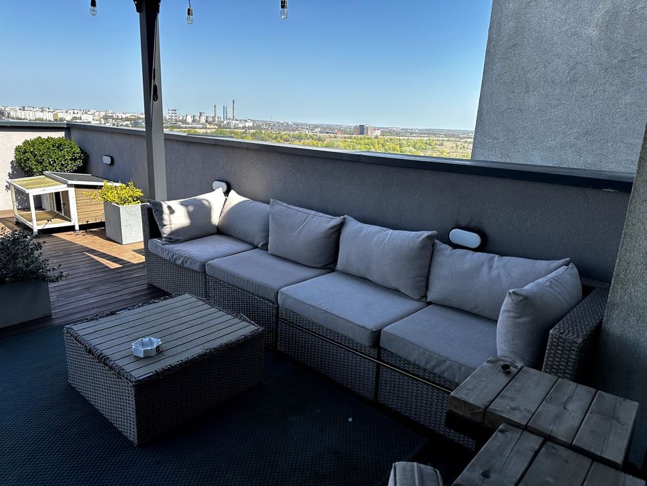 Set mobilier terasa 5 piese modulare poliratan