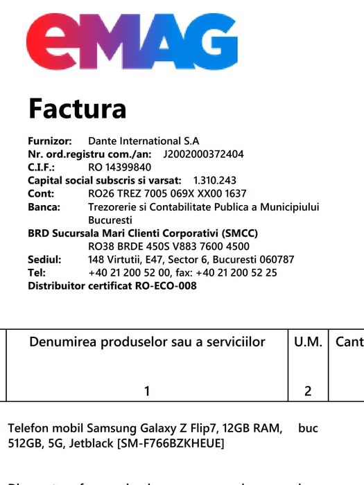 Samsung Z Flip 7  de 512Gb Black Nou 2Ani