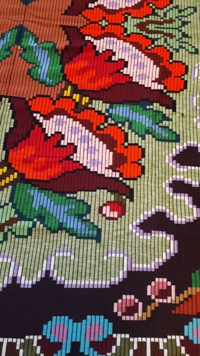 Set cuvertura/covor și carpeta, țărănești țesute în razboi manual