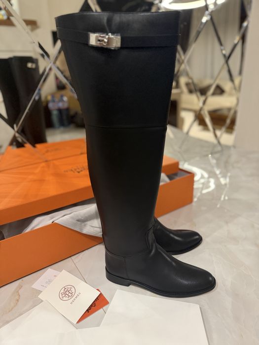 Hermes high tight boots sz.39 дамски чизми Хермес