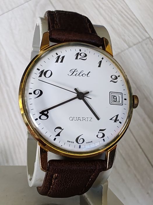 Ceas Pilot Elvețian Quartz 6 rubine 34 mm