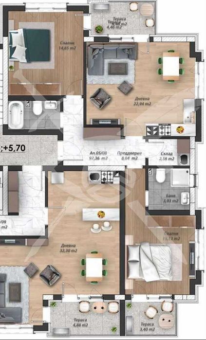 Дава се под наем Тристаен апартамент в Пловдив, Беломорски - 97 кв.м за 119752 € - Снимка #2