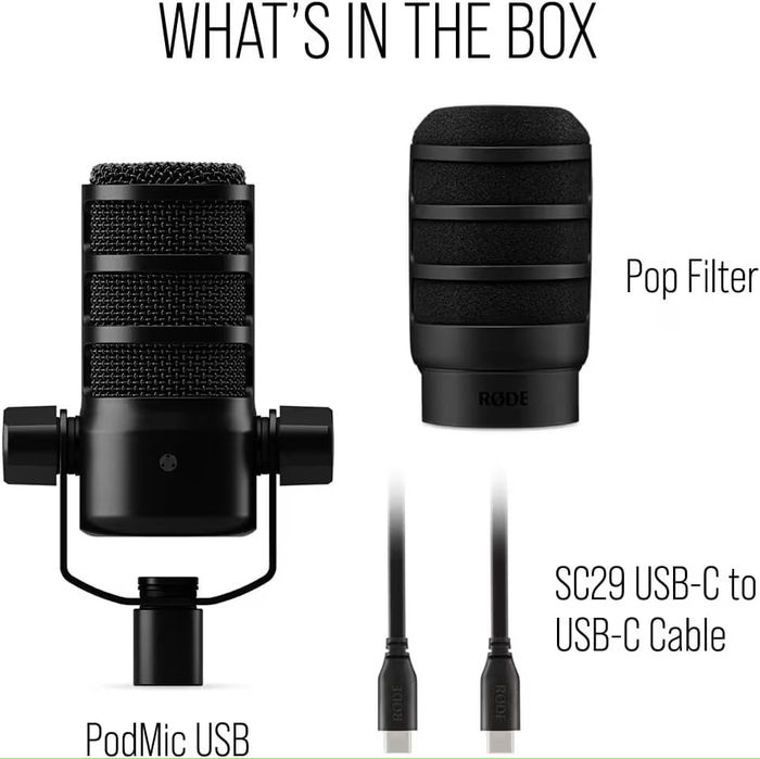 Microfon RØDE PodMic USB Black Studio, Sigilat