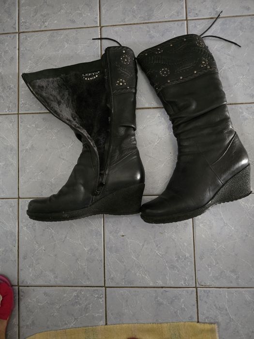 Женские кожаные сапоги натур.кожа, натур.мех.Размер 38Зима