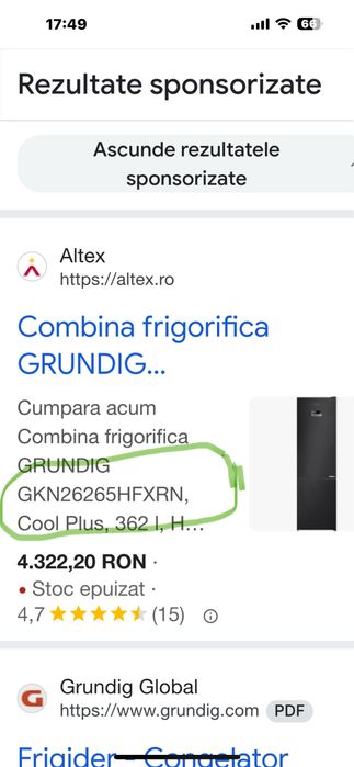 Combina frigorifica GRUNDIG