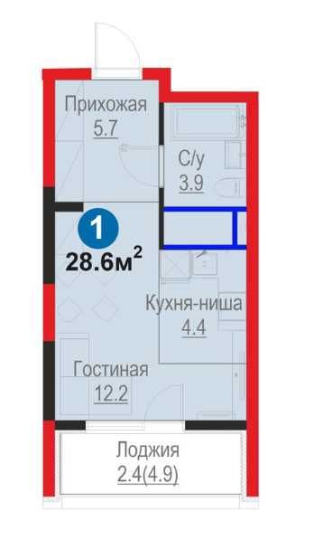 (F) Продается 1 комнатная квартира в ЖК "Yangi Baxt"