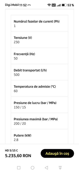 Aparat de spălat cu presiune Profesional Karcher 5-15c 200bariMax