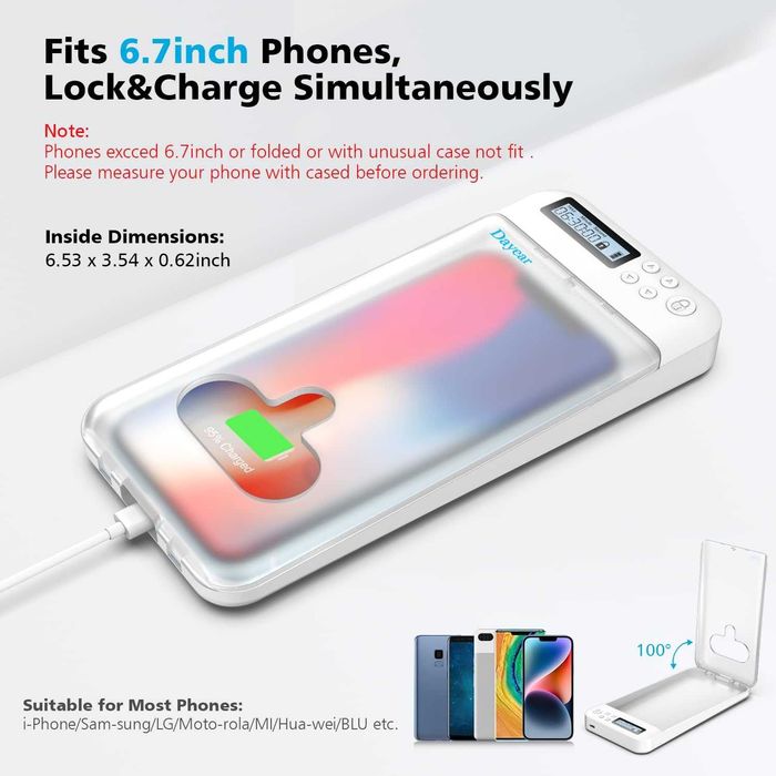 Cutie de telefon Dayear cu temporizator pentru Android/iPhone