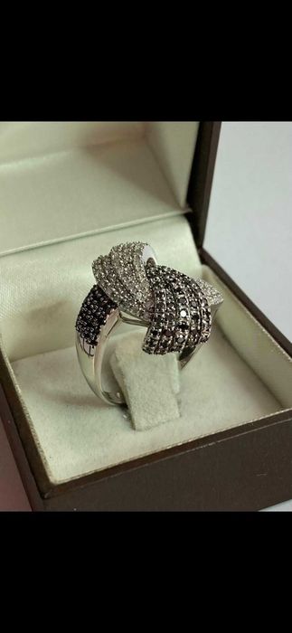 Inel vintage de aur galben 14k cu diamante naturale 1.50ct /marime 66