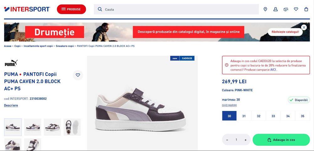 PUMA CAVEN tenesi adidasi copii baieti - incaltati 2 ori - MARIMEA 29