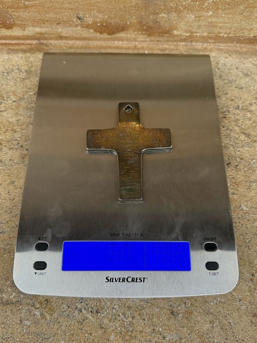 Cruce din argint 800 vechi Religios - 60 gr