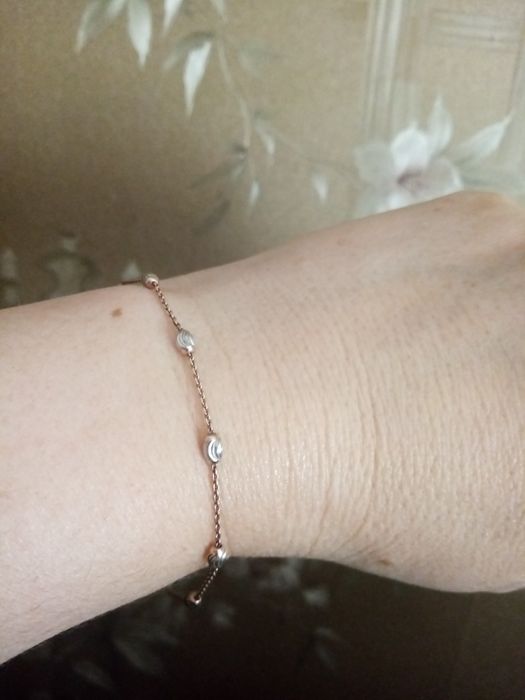 Комплект:цепочка 45см и браслетик  серебро в позолоте