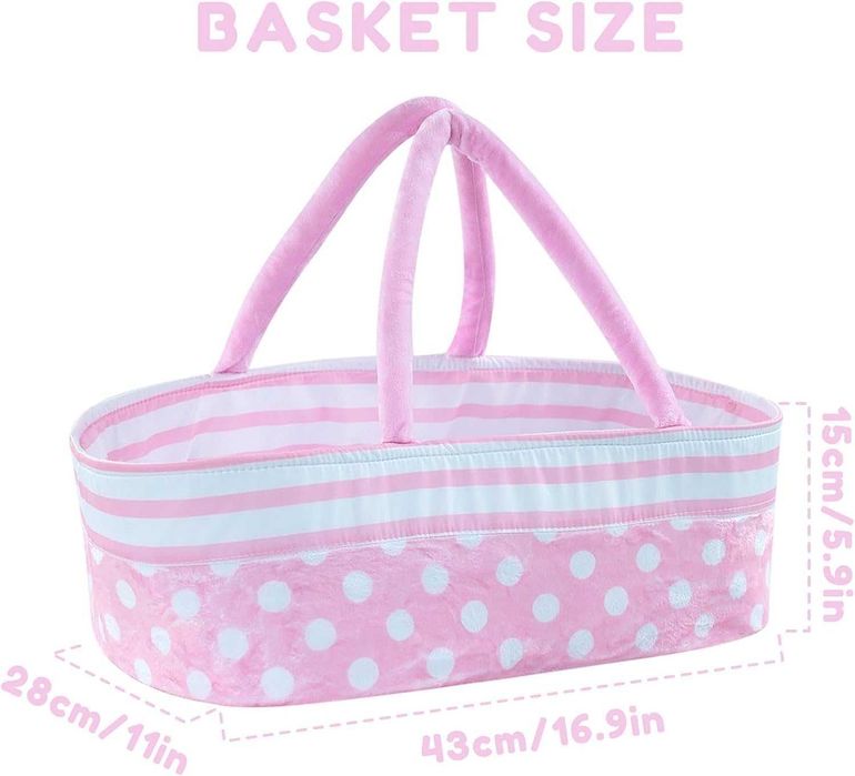 BABESIDE 8 части Аксесоари за бебе reborn doll с кош, шише за хранене