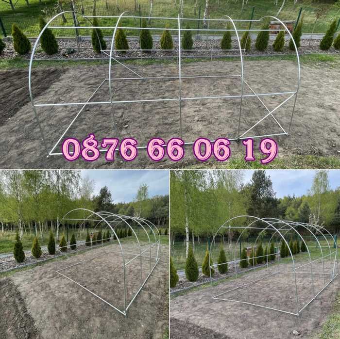 Тунелна оранжерия с размери 4х3х2 метра, оранжерия тунелна