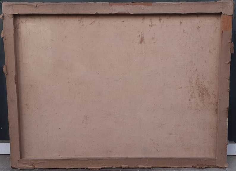 Tablou vechi - in ograda - semnat Ghiata D