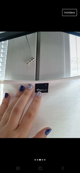 Top alb scurt Maneca lunga