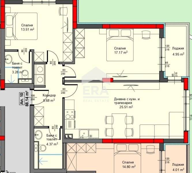 3-стаен апартамент с морска панорама в новострояща се сграда
