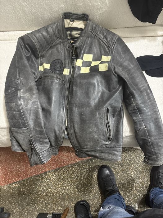 Geaca moto piele purtata de cateva ori marimea 50