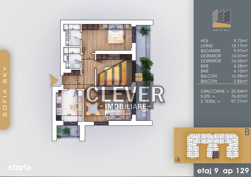Apartament 3 camere Finalizat, Pallady,  8 min metrou Teclu,