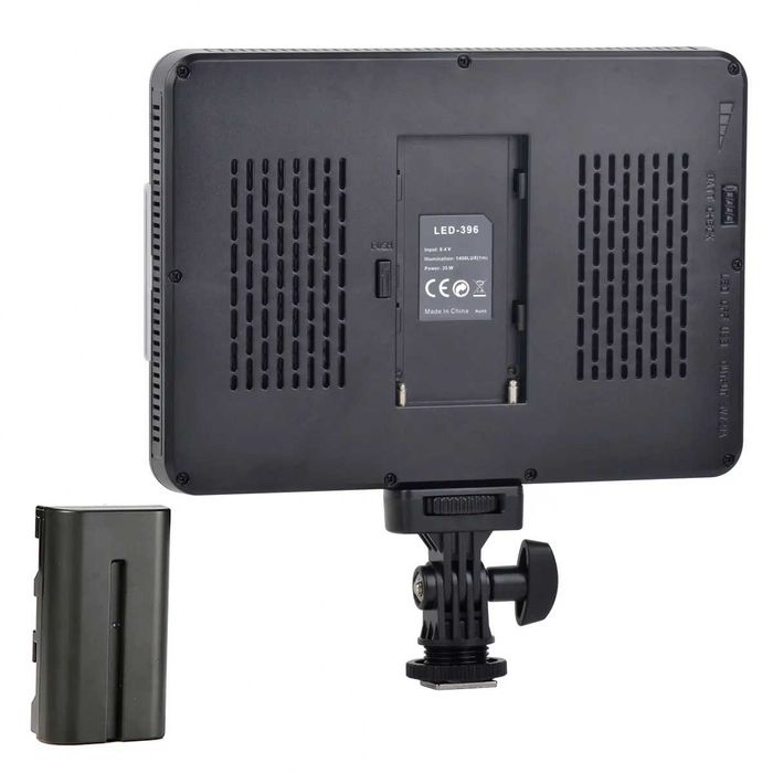 Lampa foto video LED cu acumulator, 2 filtre 3200-5600K, 28W