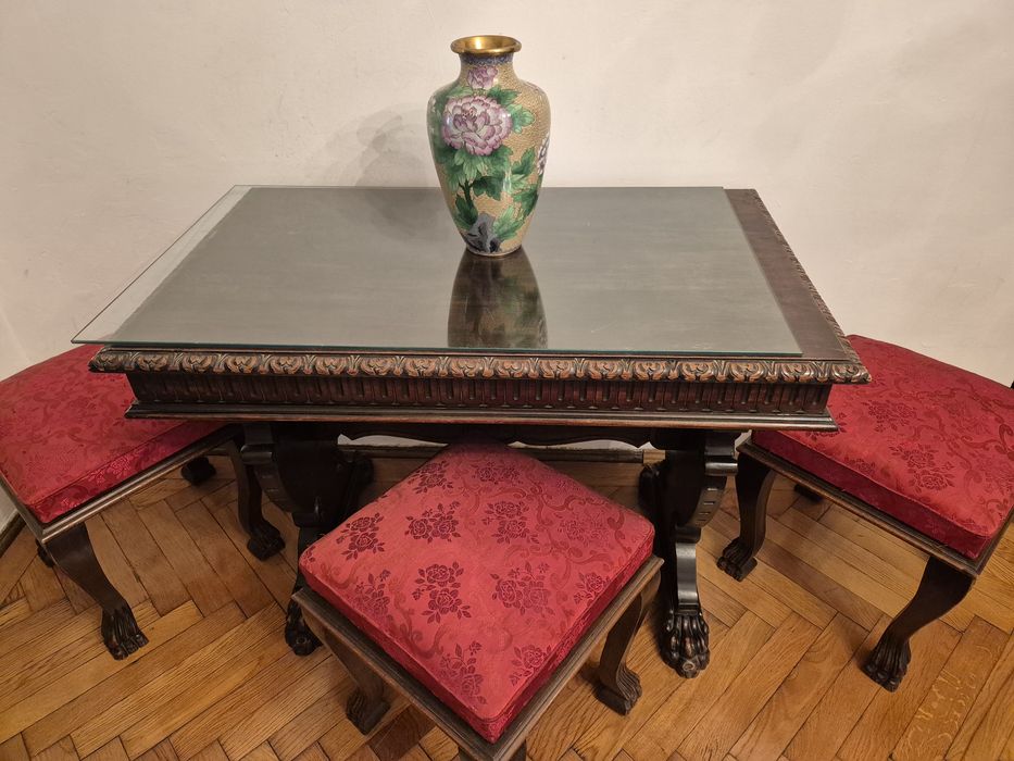 Mobila vintage din lemn masiv (set) pentru dormitor