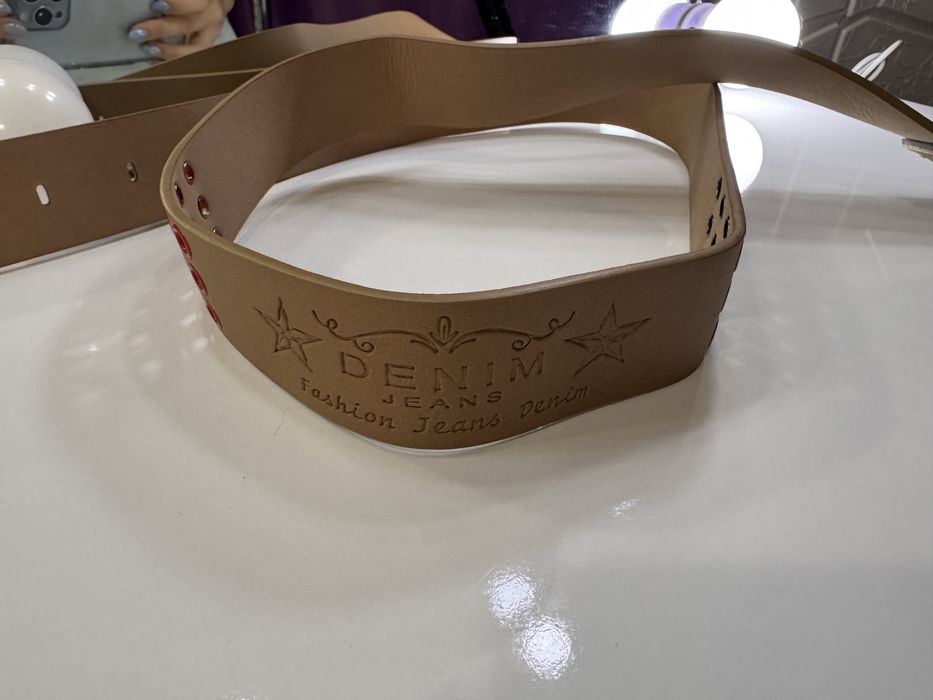 Колан - кафяв, деним