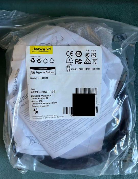 Jabra Evolve 20 MS Stereo Слушалки