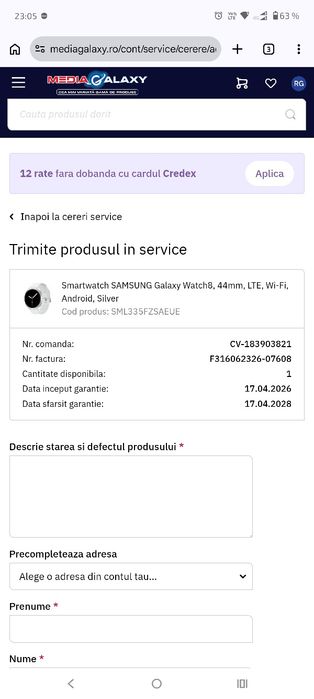 Samsung Galaxy watch 8 LTE