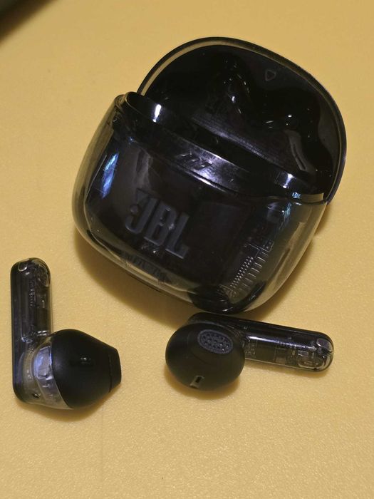 Casti JBL Tune Flex 2, Wireless, Bluetooth,  Microfon, Noise Cancelling, negru-transparent