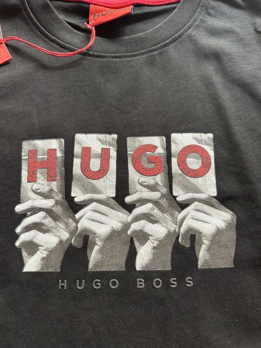 Мъжка,памучна,черна тениска HUGO Boss