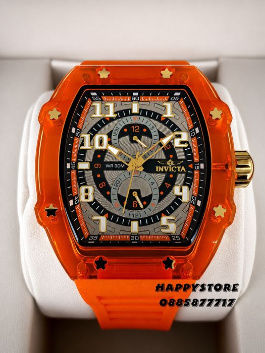 INVICTA Cyclone Orange/Gold 49 mm, Инвикта нов мъжки часовник