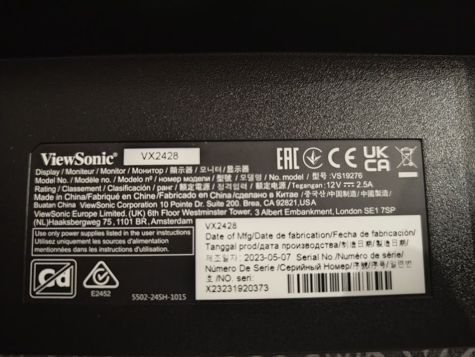 Монитор ViewSonic VX2428