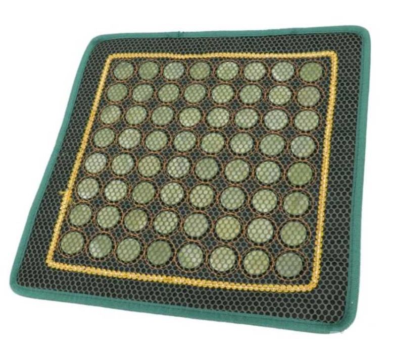 Нефритена Подложка от Нефритен Камък Подложка за Стол Офис Дом Маса Бюро Дишащ Охлаждащ Масаж Подложка за Автомобилна Седалка Естествен Нефритен Камък