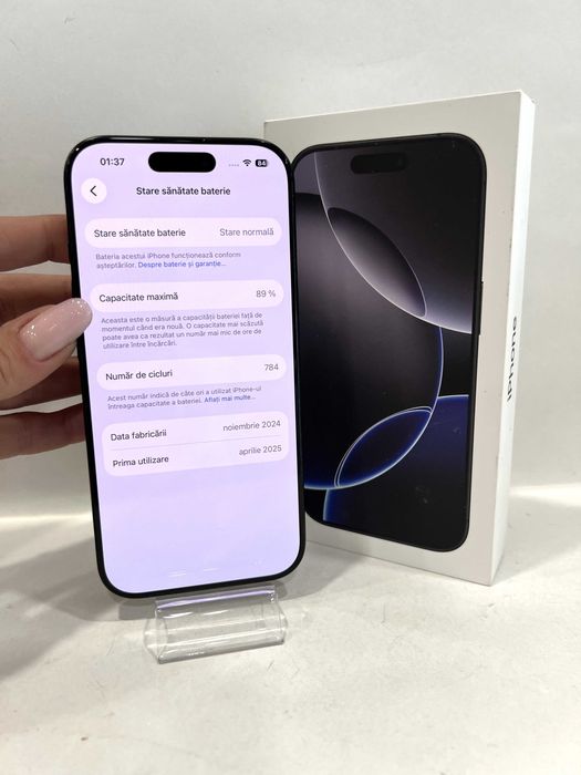 iPhone 16 Pro, 128GB, garantie 7 luni,  Black Titanium!
