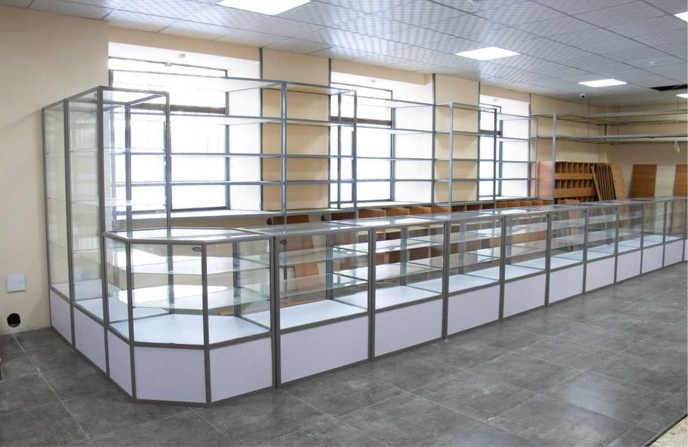 Прилавок витрина, стеклянная, metal oynaly vitrina va prilavkalar