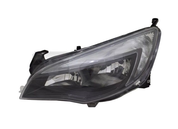 Far Opel Astra J, 01.2013-, 5 Usi, Sedan, Sports Tourer, stanga/dreapta, cu lumina de zi; tip bec H7+H7+W21/5W; electric; negru; cu motor, TYC