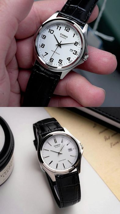 Оригинальные часы Casio на кожаном ремешке - Коробка, Документ