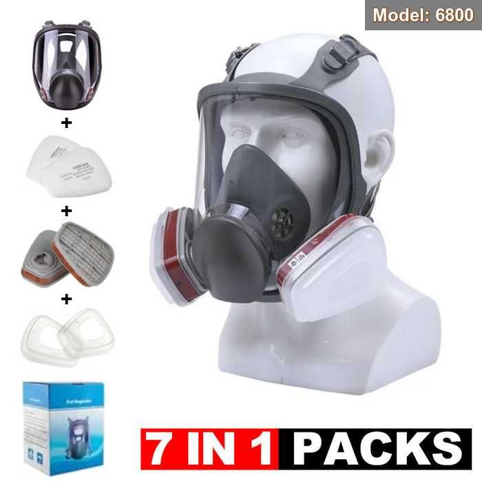 Респираторна защитна работна маска за цяло лице с филтри | 6800M