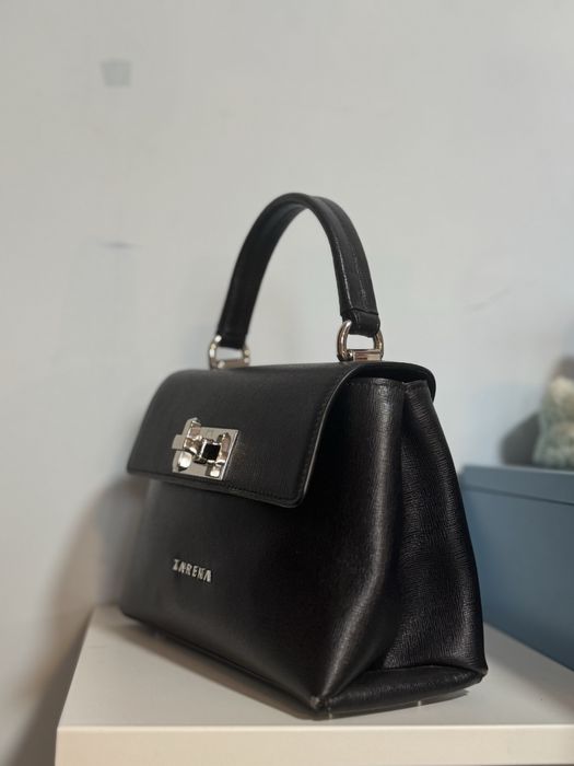 Чанта от естествена кожа на Зарена, черен цвят