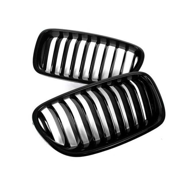 Grile Bara Fata Nari Simple BMW Seria 5 F10 F11, Negru Lucios