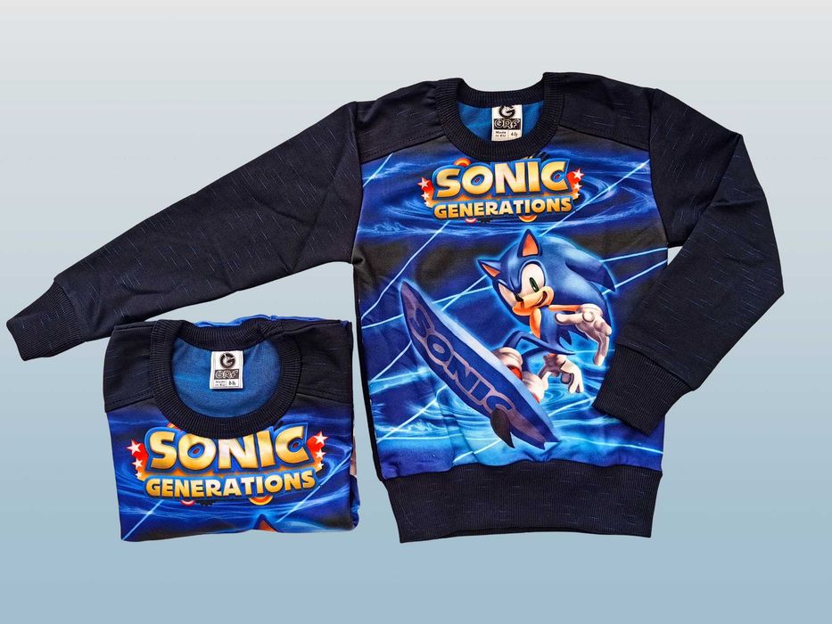 Детски суитшърт Соник детско горнище цип и качулка Sonic дълъг ръкав