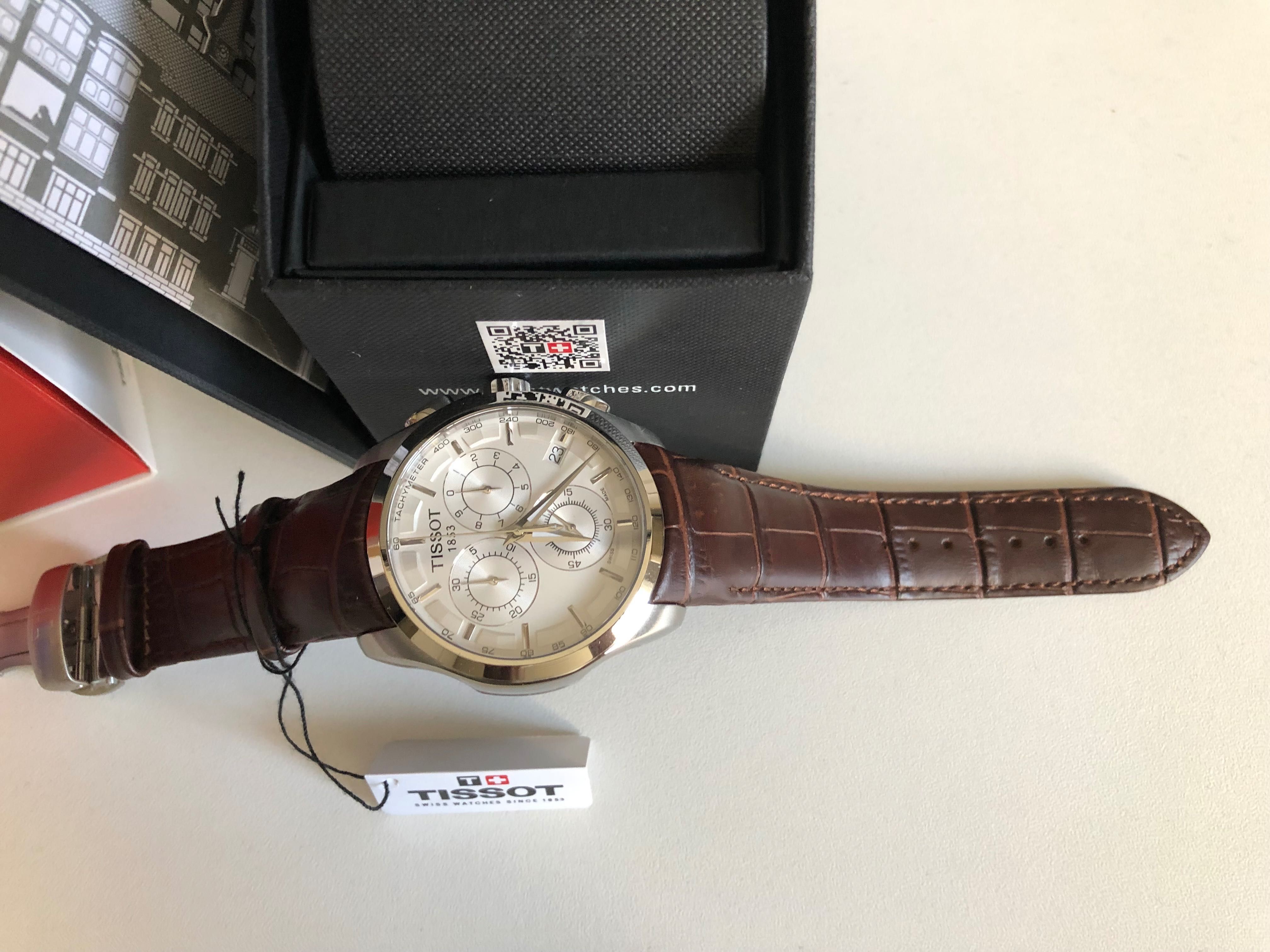 Tissot Couturier Chronograph Ceas Tissot Couturier Piele Maro